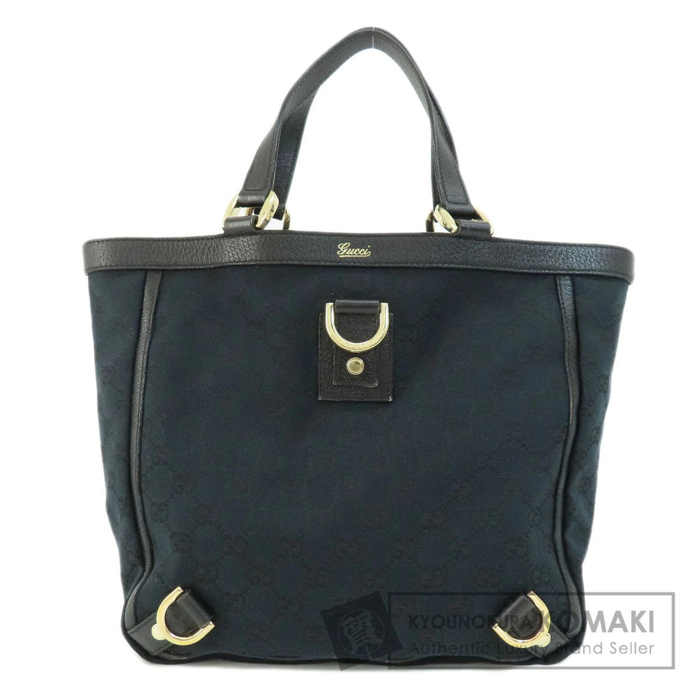 Gucci Black GG Canvas Patent Leather Abbey Boston Bag